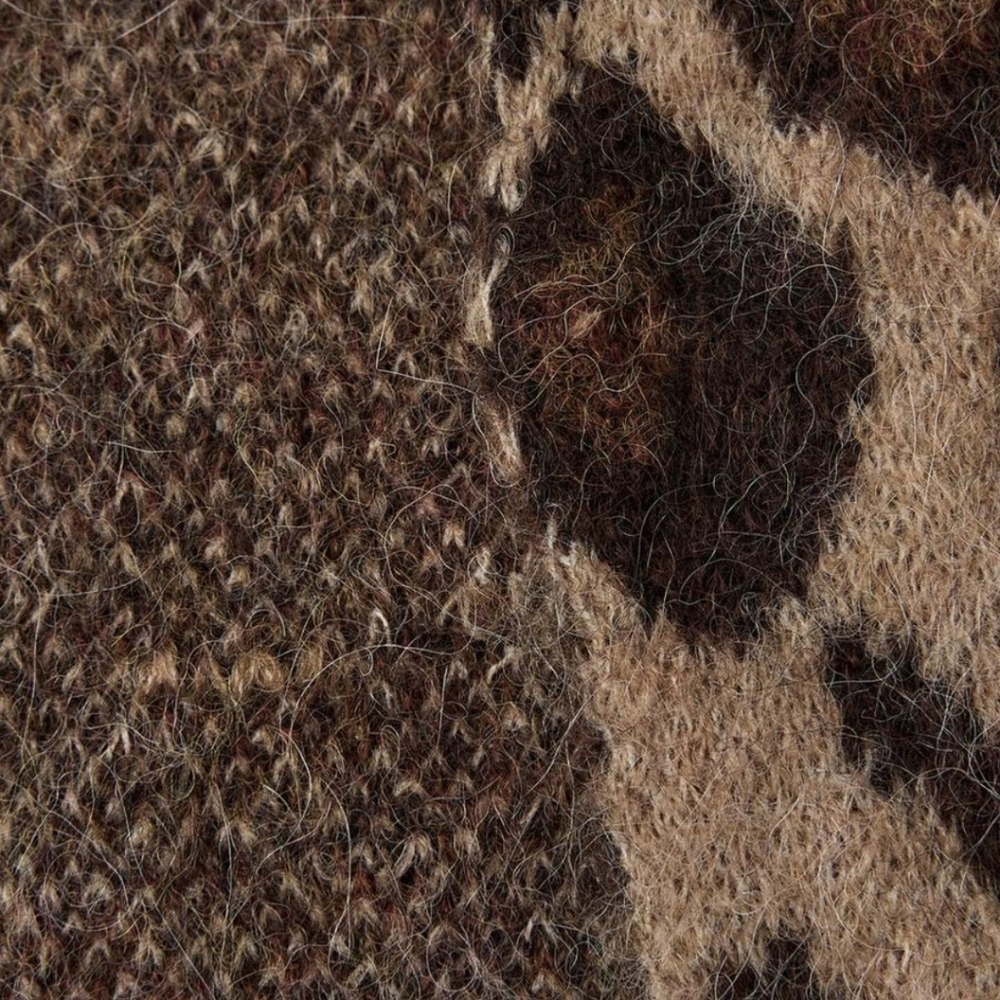 ZARA Women's Wool+Alpaca Animal Printed Knit Scarf(Taupe-brown, Size:M) - Picture 5 of 6